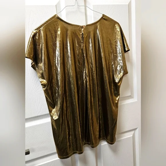 Metallic Gold Party Tops ,Plus Size - Picture 2 of 3